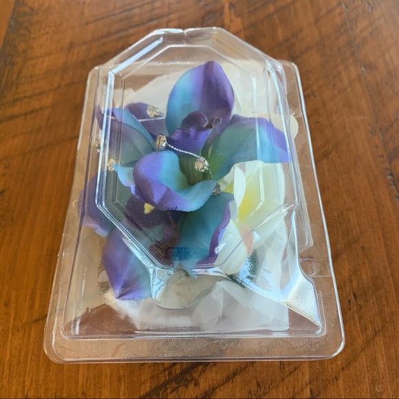 Bridal Hair Clip Maui Blue Orchid Plumeria main image 6
